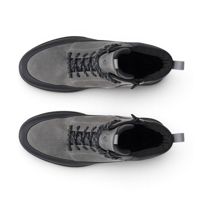 Ecco Men's Waterproof Black Grey Leather Outdoor Walking Boots - Byway 2.0