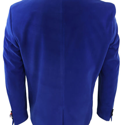 Mens Blue Velvet Dinner Tuxedo Suit Jacket Blazer