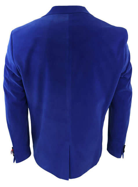 Mens Blue Velvet Dinner Tuxedo Suit Jacket Blazer