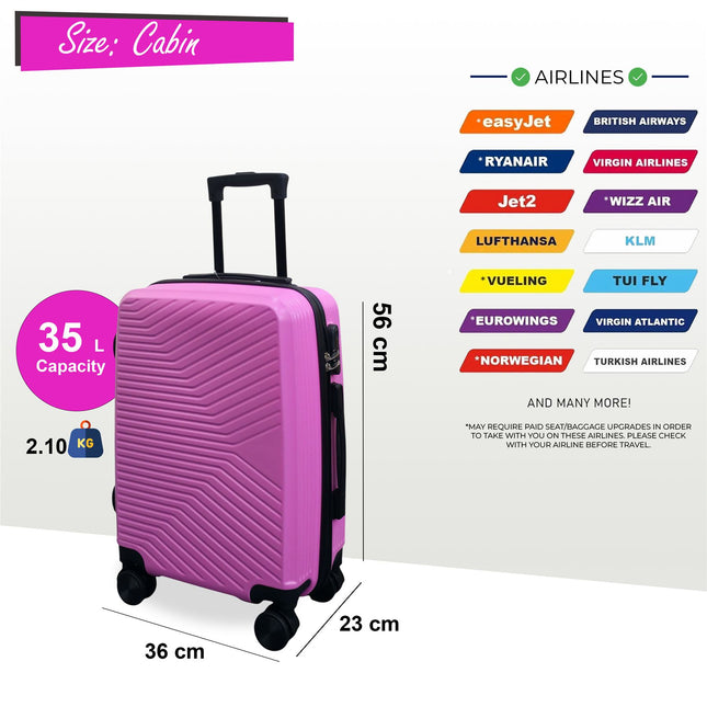Hard Shell Cabin  48 x 37 x 20 cm Luggage Suitcase Suitable for Easyjet, Ryanair