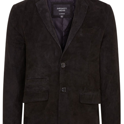 Mens Suede Blazer Jacket Soft Real Italian Leather Fitted Vintage Coat