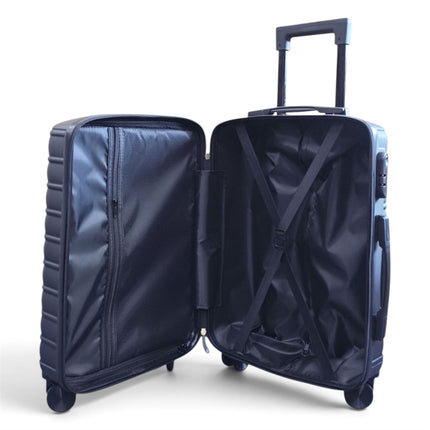 Hardshell Black Suitcase Set Robust 8 Wheel Luggage Cabin Case Bag