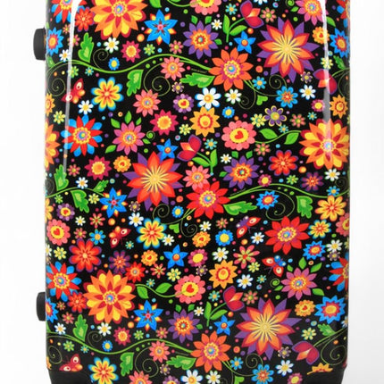 Strong Expandable Hard Shell Dual 4 Wheel Suitcase Set Print Luggage Cabin Travel Bag