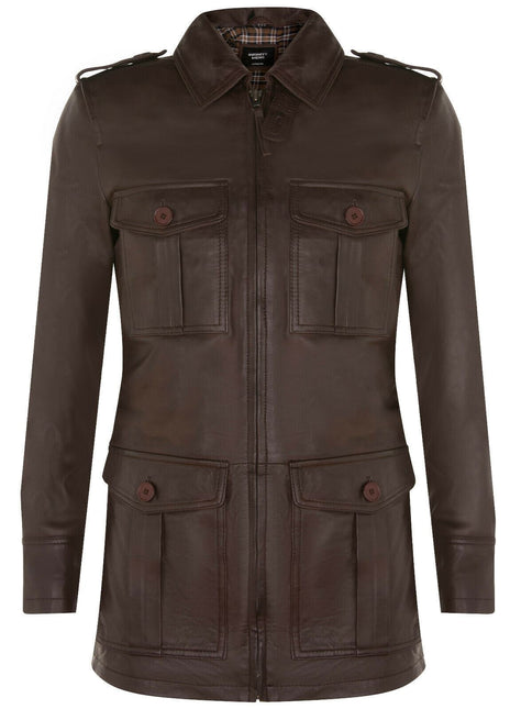 Mens Leather Parka Safari Coat-Mesa Verde