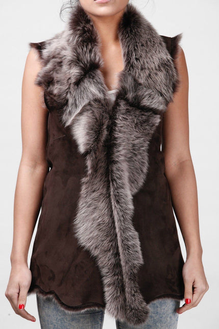 Women's Toscana Sheepskin Long Gilet-Sorocaba