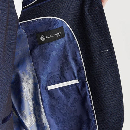 Men's Navy Suit Blazer Prince Of Wales Formal Blazer