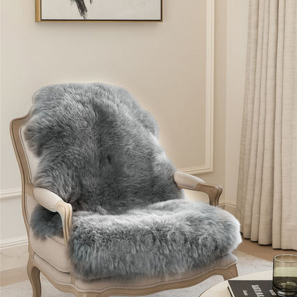 Genuine Grey Sheepskin Natural Silky Soft Fluffy Real Wool Rug