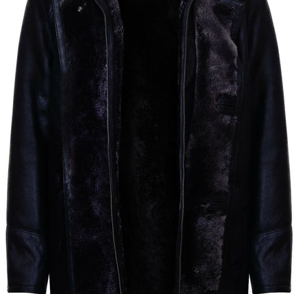 Mens Warm Shearling Sheepskin Leather Coat-Florence