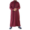 Mens Wine Thobe Jubba Emirati Islamic Arabic Eid Embroidery Kaftan Jubbah Robe