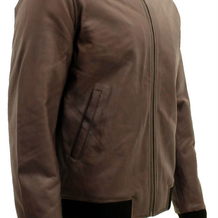 Mens Retro Varsity Leather Bomber Jacket-Pretoria