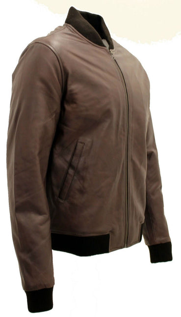 Mens Retro Varsity Leather Bomber Jacket-Pretoria