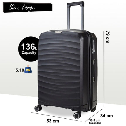 Sunwave Hard Shell Luggage Suitcase Set