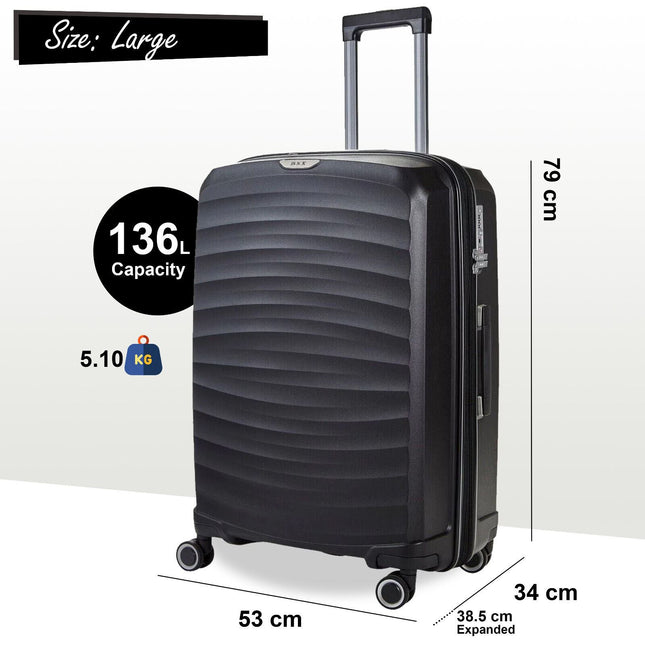 Sunwave Hard Shell Luggage Suitcase Set