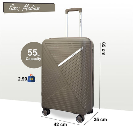 Robust PP Hard Shell 8 Wheels Luggage Travel Holiday Cabin Suitcase Set