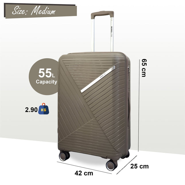 Robust PP Hard Shell 8 Wheels Luggage Travel Holiday Cabin Suitcase Set