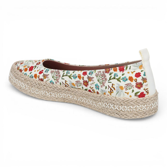 Blowfish Malibu Womens Floral White Ballet Flats Ballerina Casual Shoes - Benita