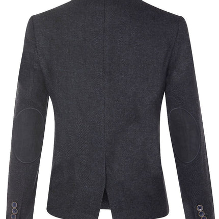 Womens Tweed 1920s Herringbone Navy Blazer