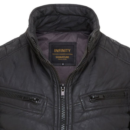 Men's Puffer Leather Biker Quilted Vintage Bomber Jacket