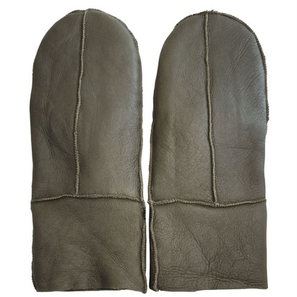 Infinity Leather Womens Green Genuine Real Sheepskin Mittens Warm Gloves
