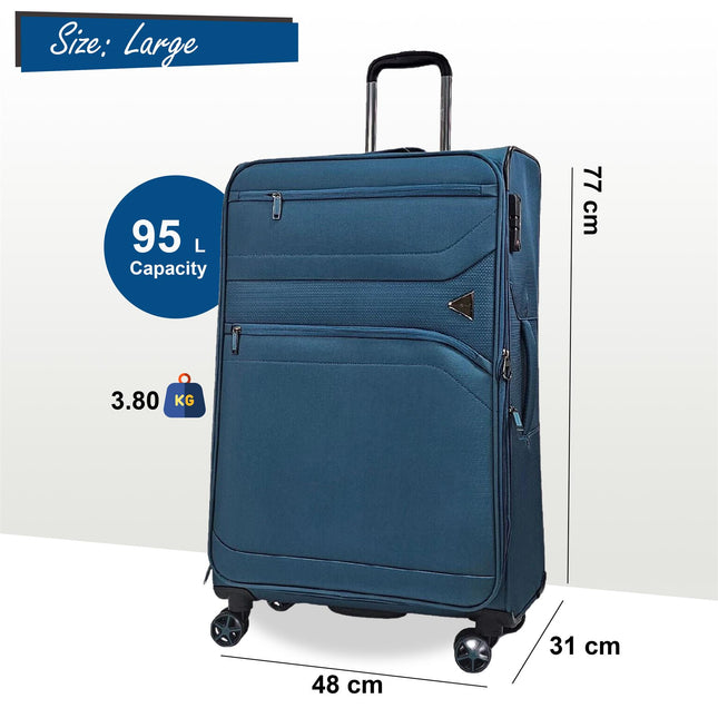 Lightweight Soft  Dual 4 Wheel Luggage Suitcases