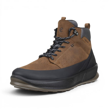 Ecco Men's Waterproof Black Tan Leather Outdoor Walking Boots - Byway 2.0