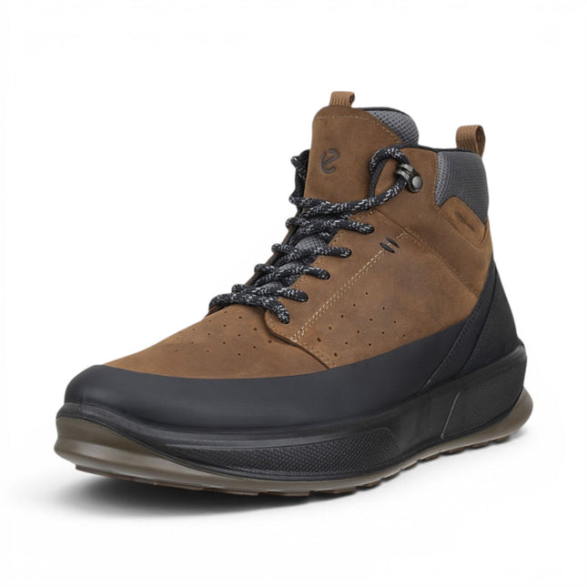 Ecco Men's Waterproof Black Tan Leather Outdoor Walking Boots - Byway 2.0