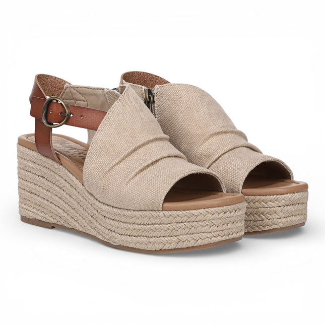 Blowfish Malibu Womens Brown Beige Wedge Slingbacks Heel Sandals - Amira