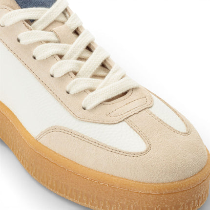 Tamaris Men's Off White Leather Red Stripe Trainer Sneaker Shoes
