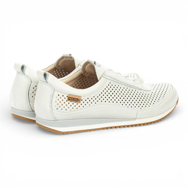 Pikolinos Men's White Leather Elastic Slip-on Sneaker Trainers Shoes - Liverpool