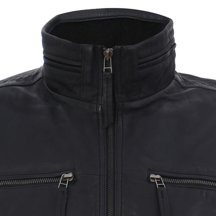 Mens Classic Leather Biker Jacket-Caracas