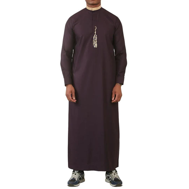 Men's Purple Thobe Arab Saudi Emirati Islamic Clothing Jubba Robe