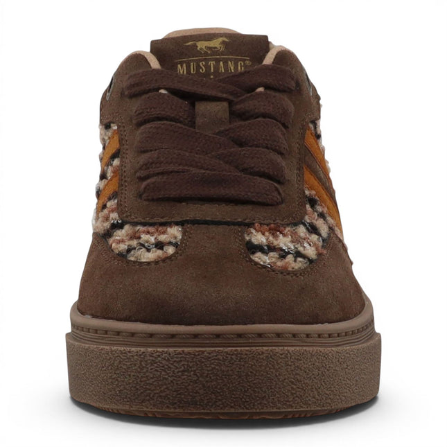Mustang Women's Brown Tweed Sneakers Trainer Shoes - M0212020