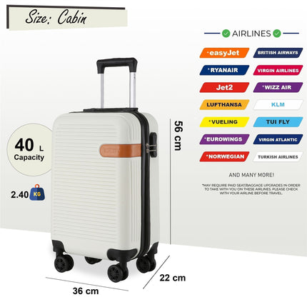 Hard Shell Classic Dual 4 Wheel Luggage Suitcase Set