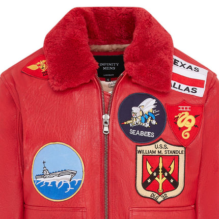 Mens A2 Top Gun Leather Bomber Jacket-Camborne