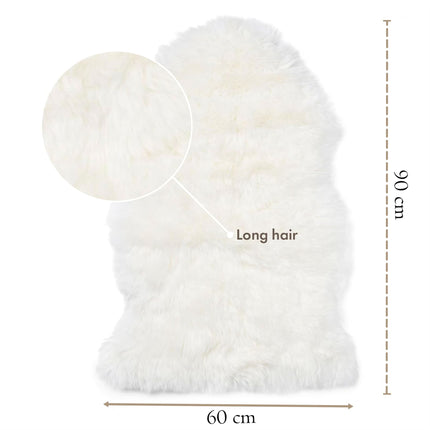 Genuine Ivory Sheepskin Natural Silky Soft Fluffy Real Wool Rug