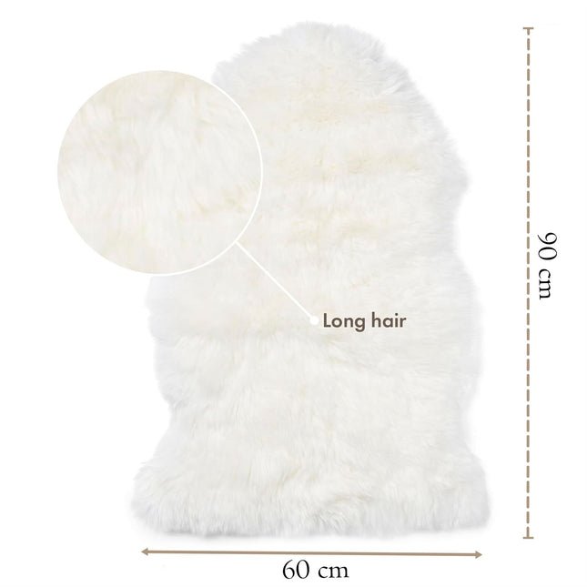 Genuine Ivory Sheepskin Natural Silky Soft Fluffy Real Wool Rug