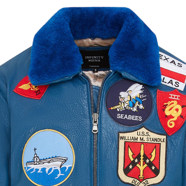 Mens A2 Top Gun Leather Bomber Jacket-Camborne