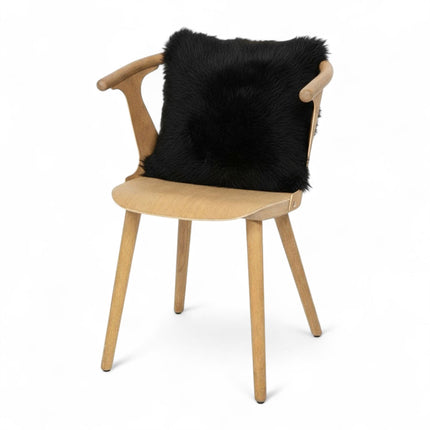 Genuine Sheepskin Black  40x40cm Real Wool Single Sided Cushion