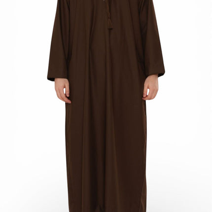 Men's Eid Brown Moroccan Thobe Robe Djellaba Ramadan Eid Jubba- HM10