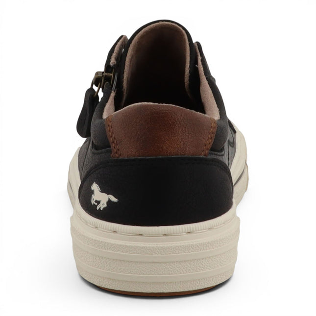 Mustang Women's Black Faux Leather Trainer Sneaker Casual Shoes - M0112011
