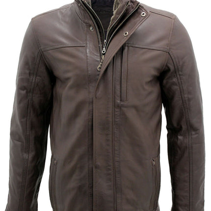 Mens Leather Mid Length Coat-Hanoi