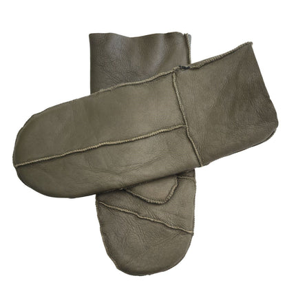 Infinity Leather Womens Green Genuine Real Sheepskin Mittens Warm Gloves