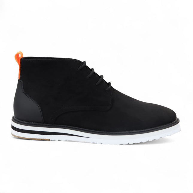 Men's Black Suede Lace-Up Ankle Desert Boots