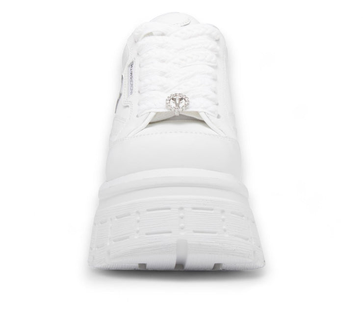 Windsorsmith Womens White Chunky Leather Platform Trainers Sneakers - Swerve