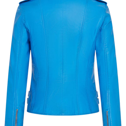 Womens Leather Brando Biker Jacket-Orlando