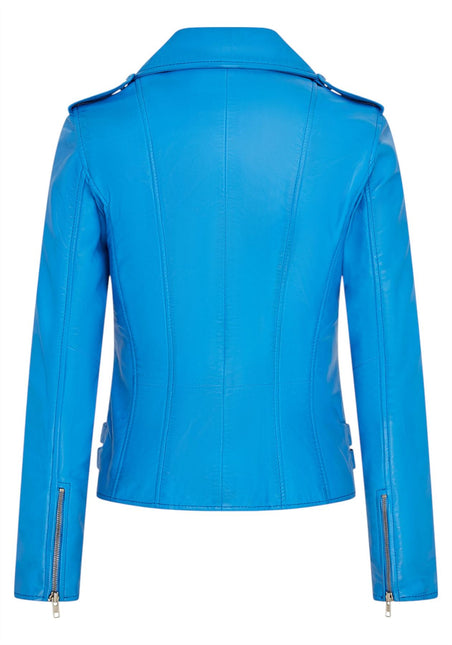 Womens Leather Brando Biker Jacket-Orlando