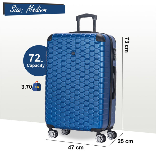 Hard Shell ABS 8 Wheel Luggage Travel Cabin Holiday Bags Suitcase Set