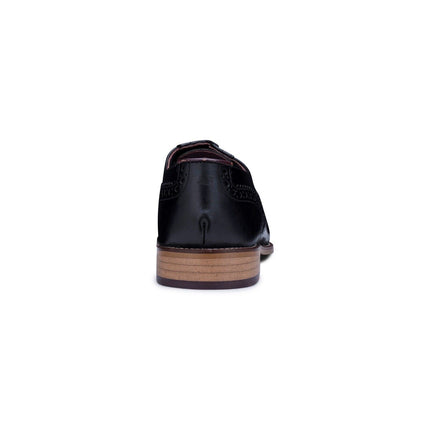 Mens Classic Oxford Black Leather Gatsby Brogue Shoes