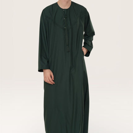 Men's Eid Green Moroccan Jubba Robe Djellaba Ramadan Eid Thobe - HM11