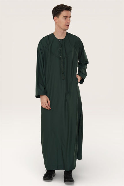 Men's Eid Green Moroccan Jubba Robe Djellaba Ramadan Eid Thobe - HM11